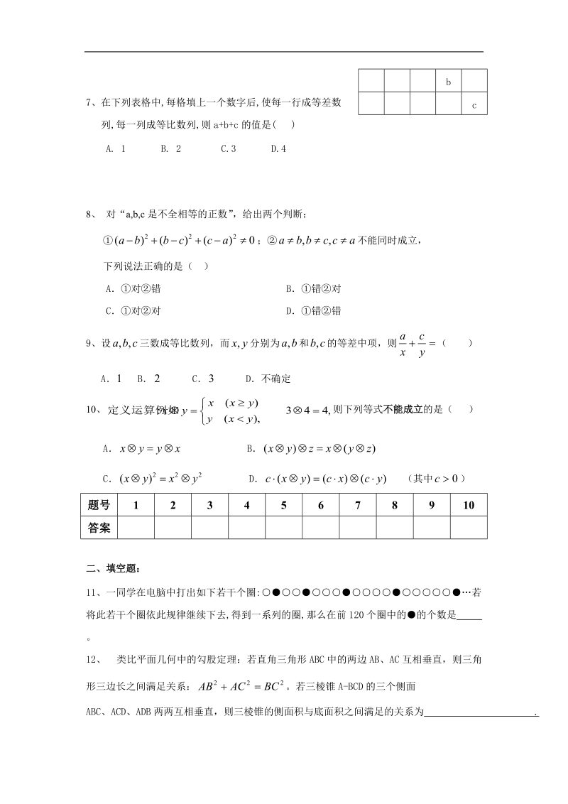 数学：2.1《合情推理与演绎推理》测试2（新人教a版选修1—2）.doc_第2页