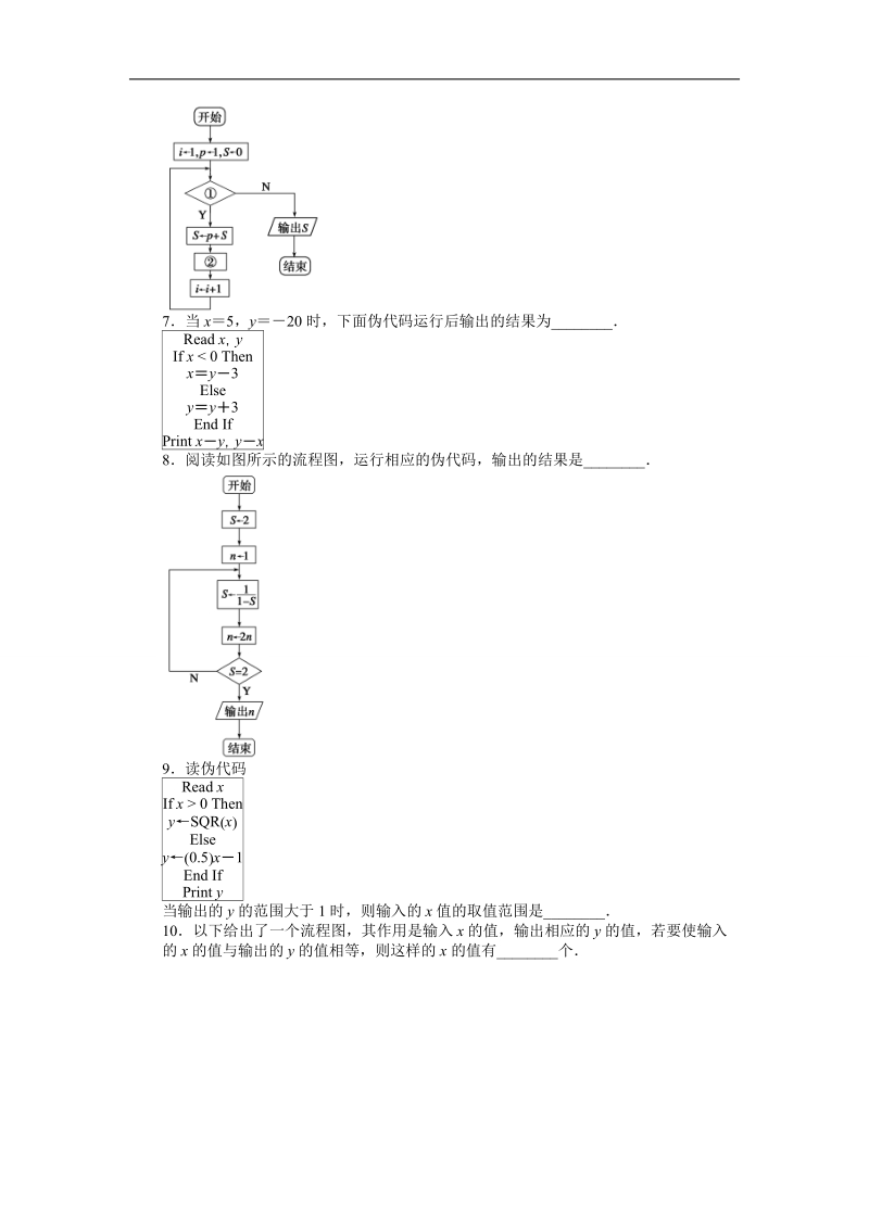 【步步高学案导学设计】数学苏教版必修3导学案：第1章 单元检测卷b.doc_第2页