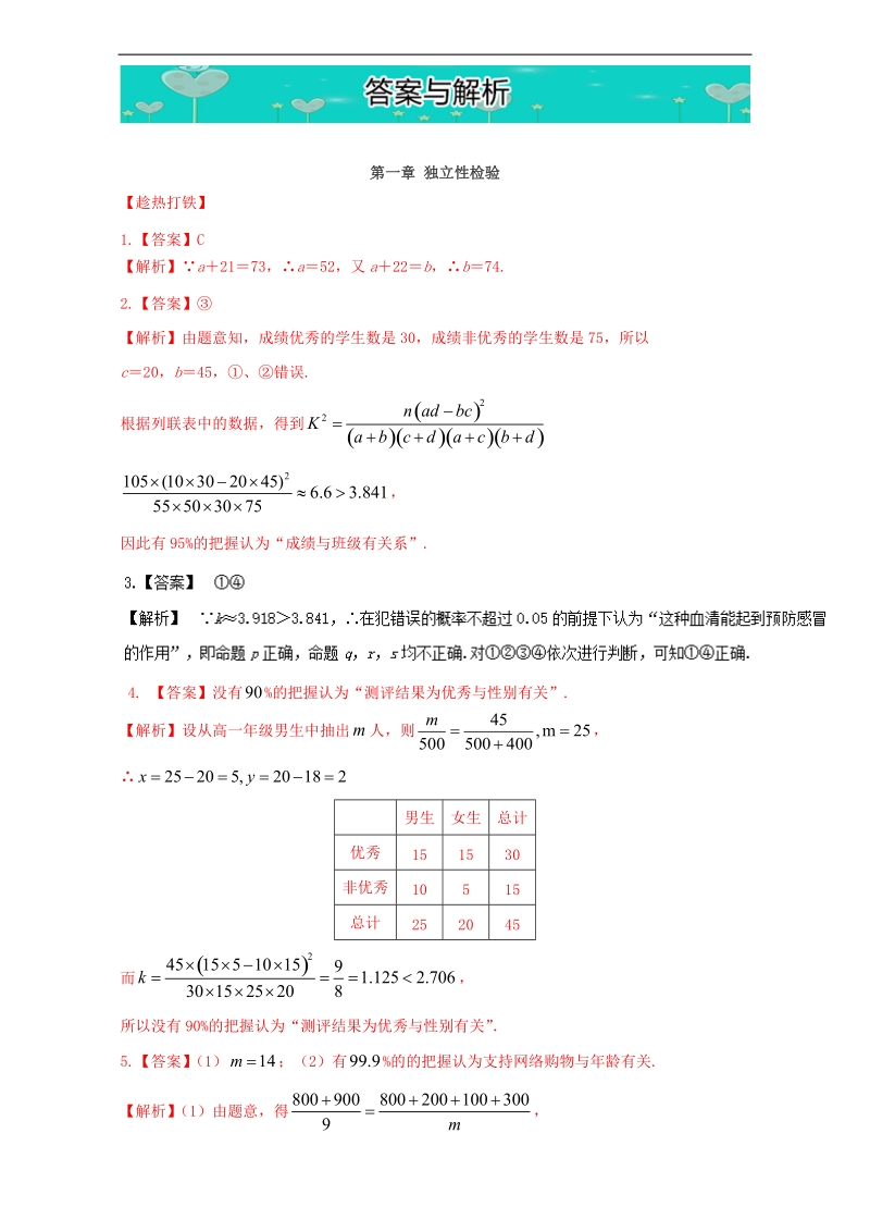 易学通·重难点一本过高二数学（人教版选修1－2）：答案与解析 word版.doc_第1页