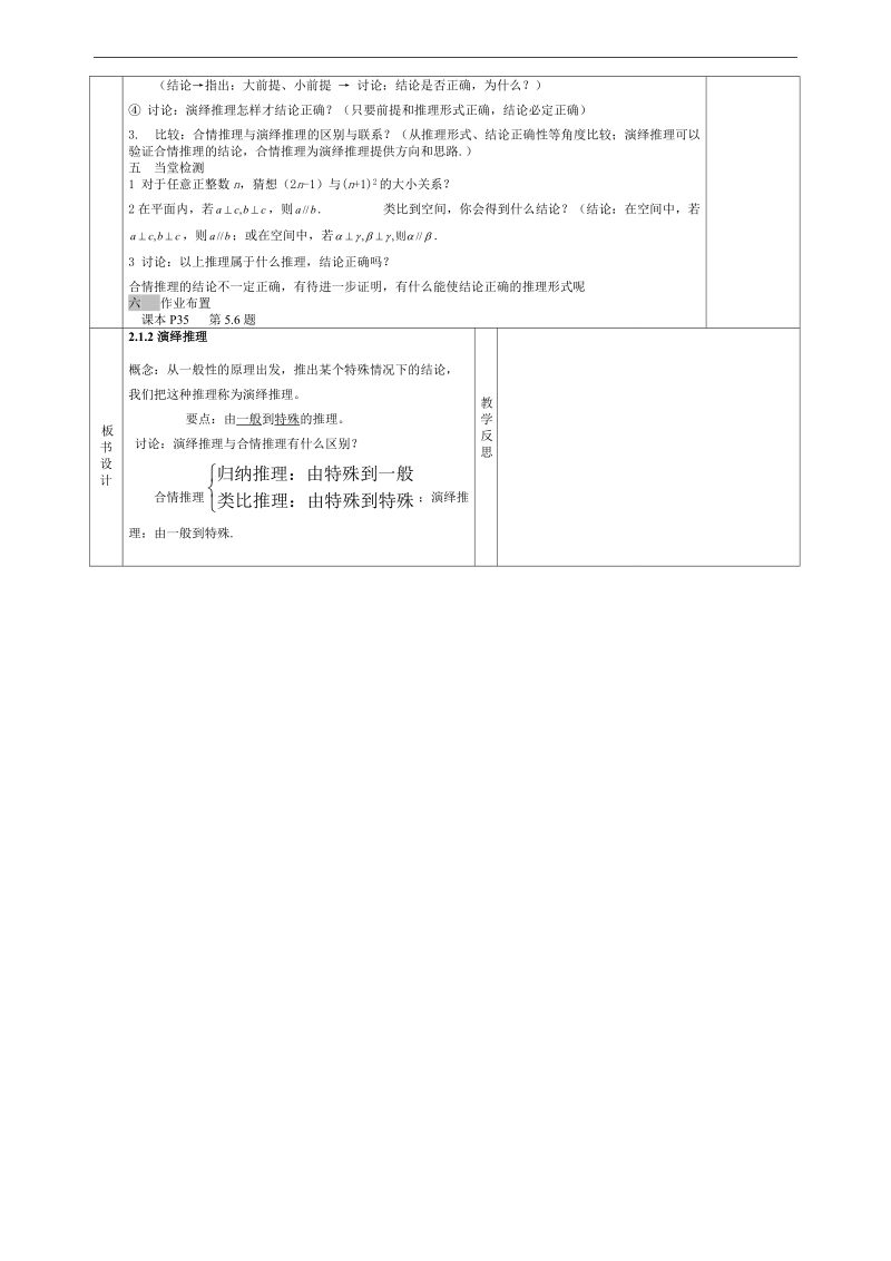 甘肃省宁县第五中学人教版高中数学选修1-2：2.1.2演绎推理 教案.doc_第2页