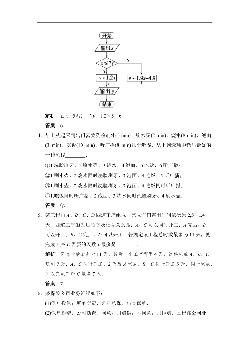 【创新设计】高中数学苏教版选修1-2活页规范训练：4-1流程图 .doc_第2页