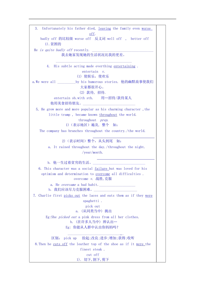 山东省英语高中人教版学案 必修四 unit 3 a taste of english humour知识点.doc_第2页