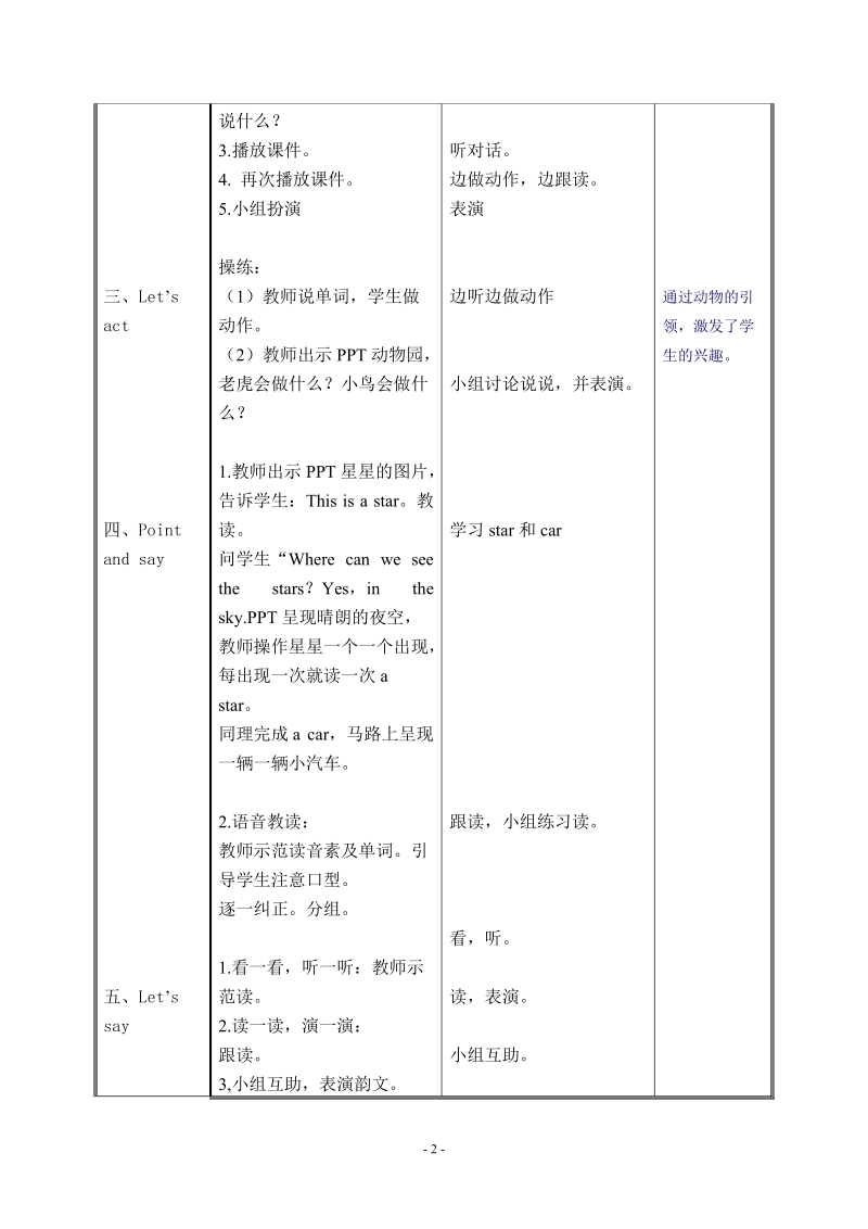 一年级上英语教案一年级上 unit 5 lesson17 北京课改版.doc_第2页