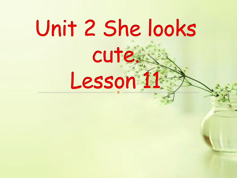 五年级上册英语课件-unit 2 she looks cute. lesson 11-2人教精通.ppt_第1页