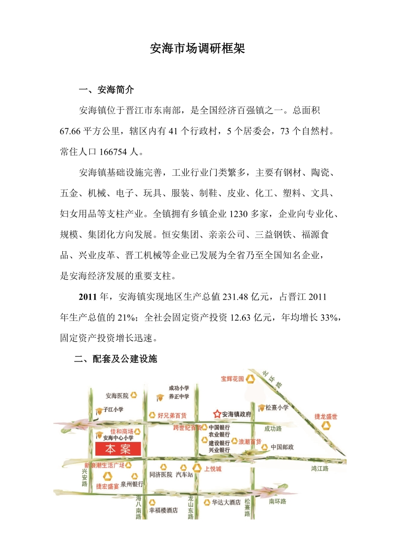 2012年福建省安海镇市场调研报告.doc_第1页