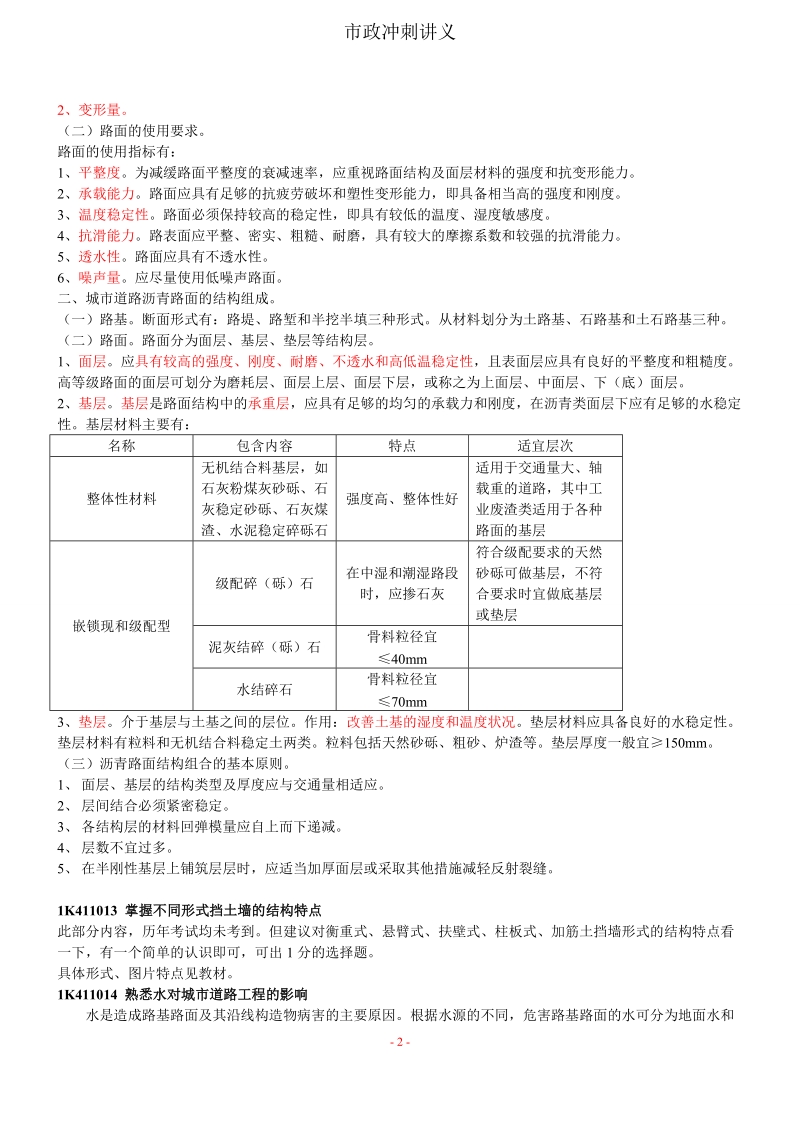 一级建造师市政工程实务冲刺班讲义186p.doc_第2页