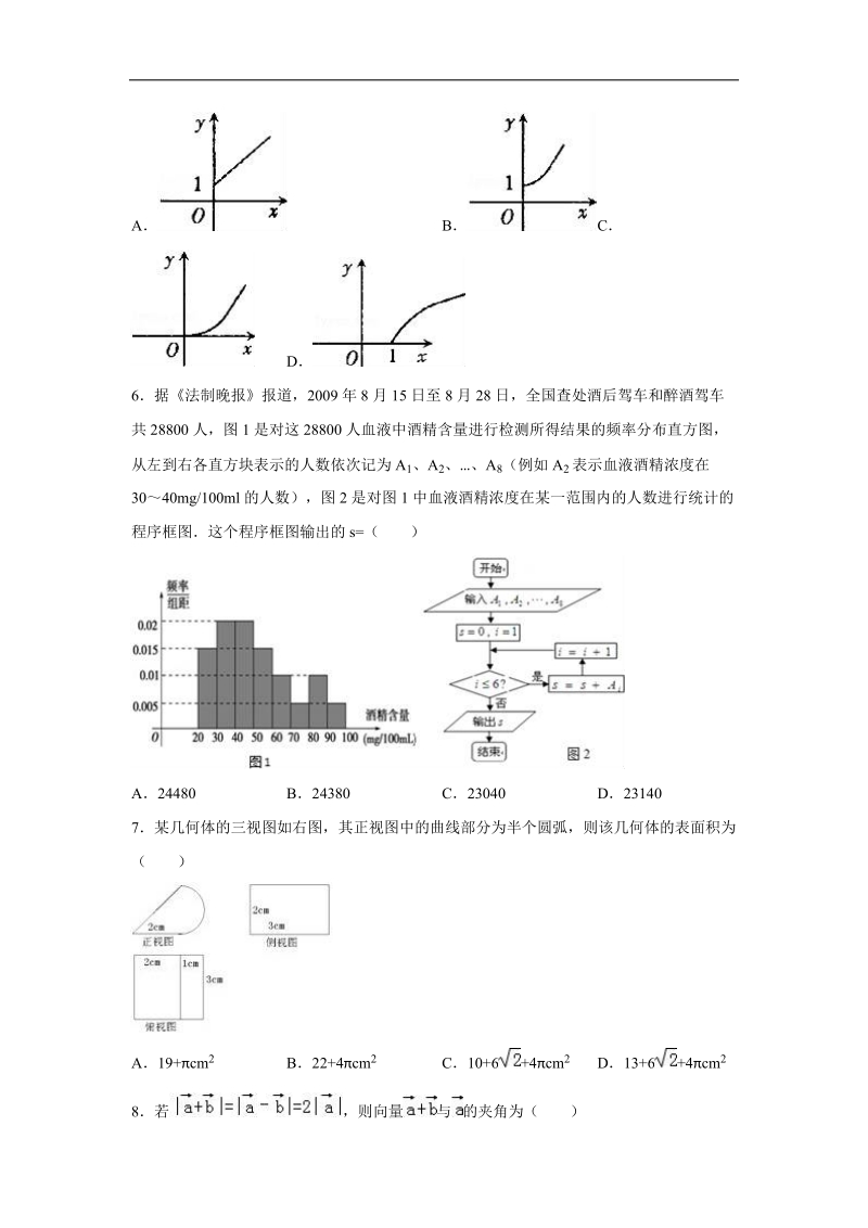 2016年广东省广州市执信中学高三（上）期末数学试卷（文科）（解析版）.doc_第2页