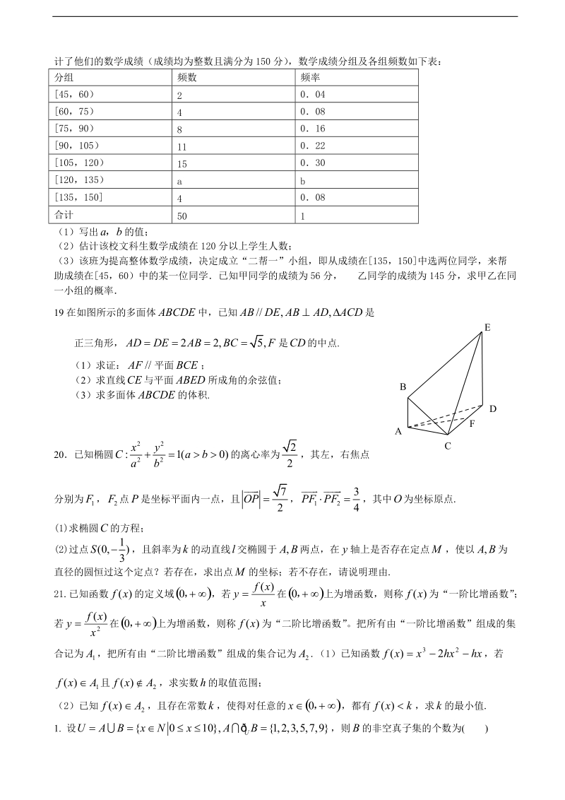 2016年山西省山西大学附属中学高三10月月考数学文试卷.doc_第3页