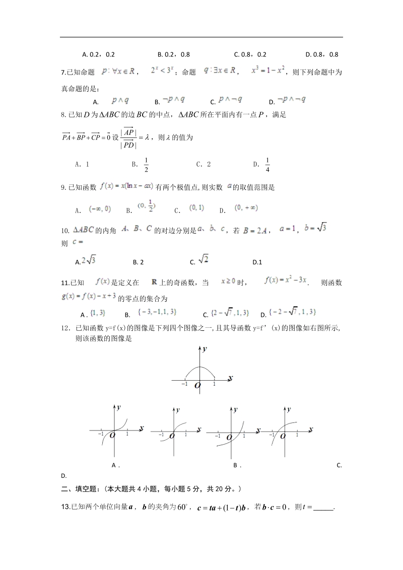 2016年广东省梅州区高级中学高三第一学期第二次月考试卷文科数学.doc_第2页