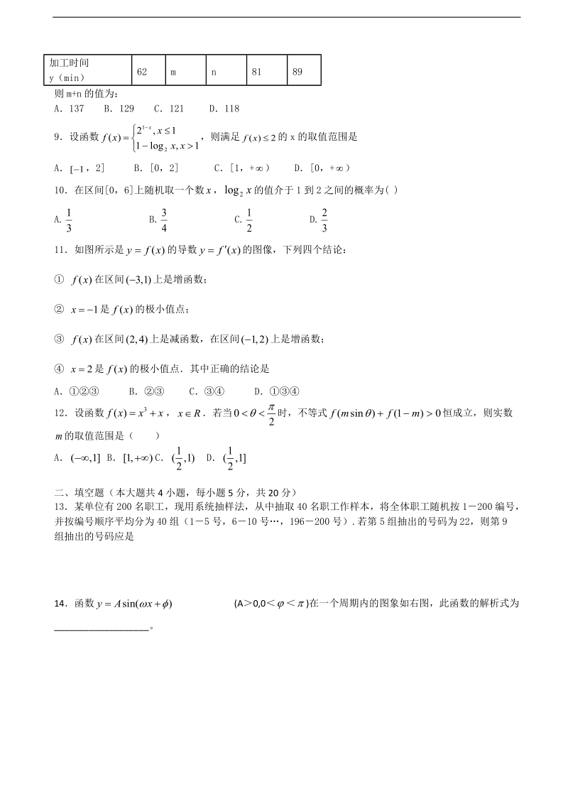 辽宁省沈阳铁路实验中学2015年高三上学期第一次月考数学（文）试题.doc_第2页