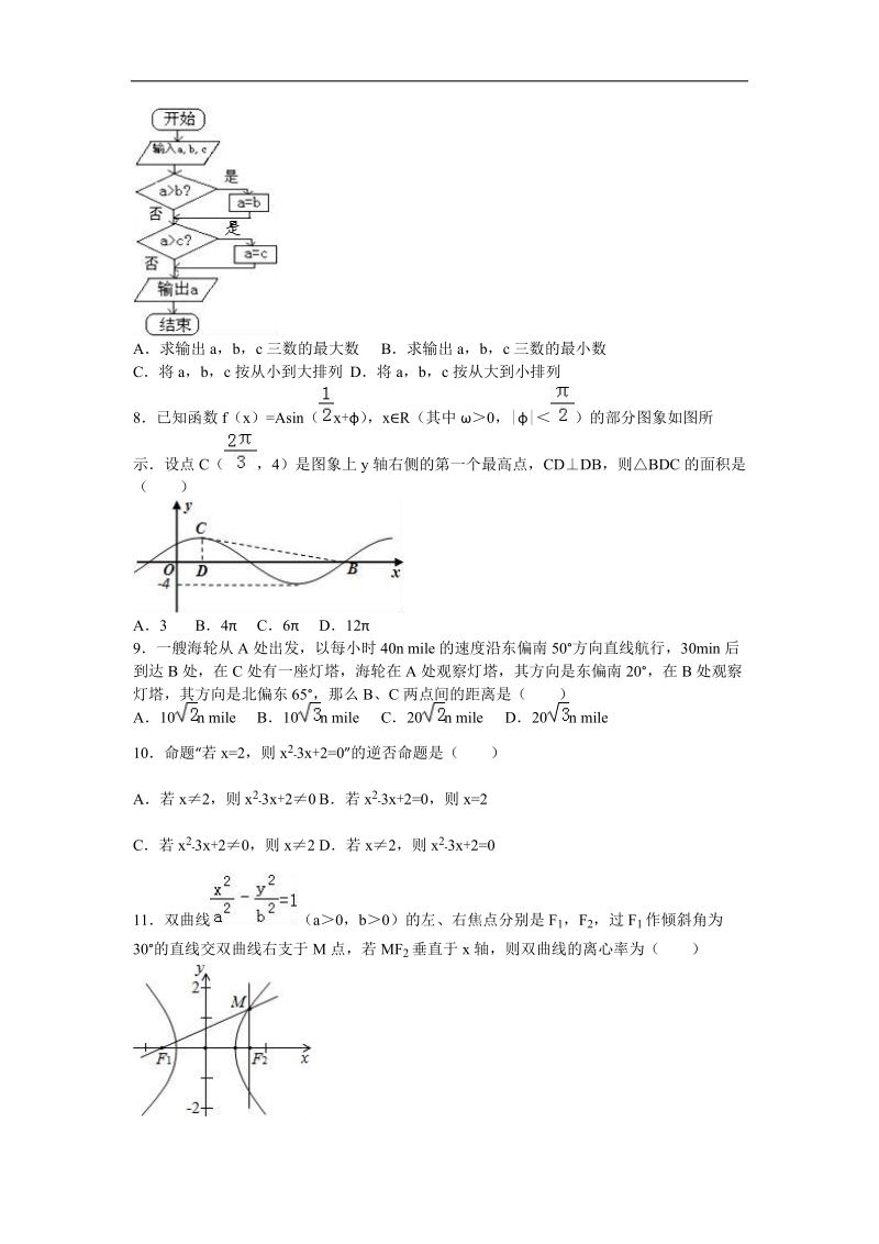 2017年江西省赣中南五校联考高三（上）第一次模拟数学试卷（文科）（解析版）.doc_第2页