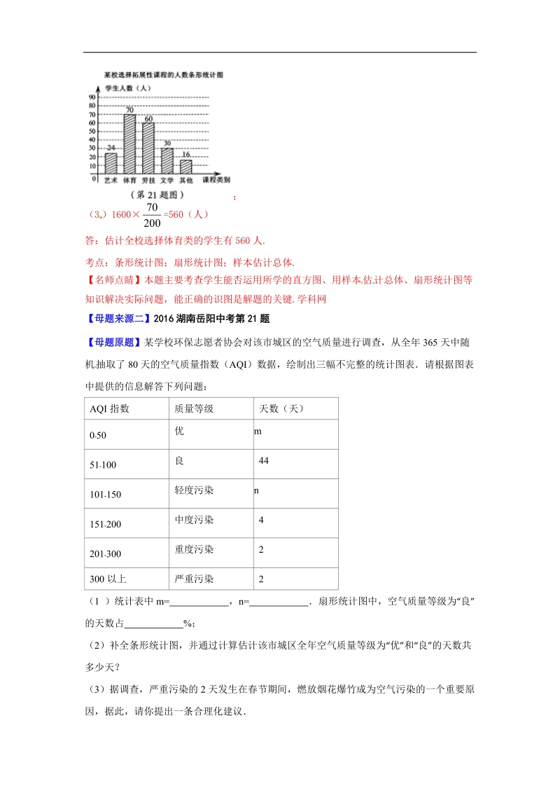 专题07 统计-2016届中考数学母题题源系列.doc_第2页