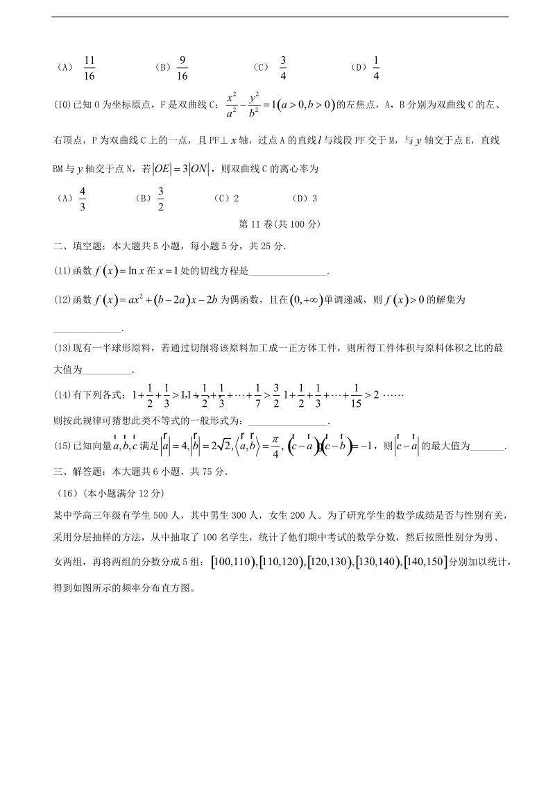 2017年山东省滨州市邹平双语学校高三3月月考数学（文）试题.doc_第3页