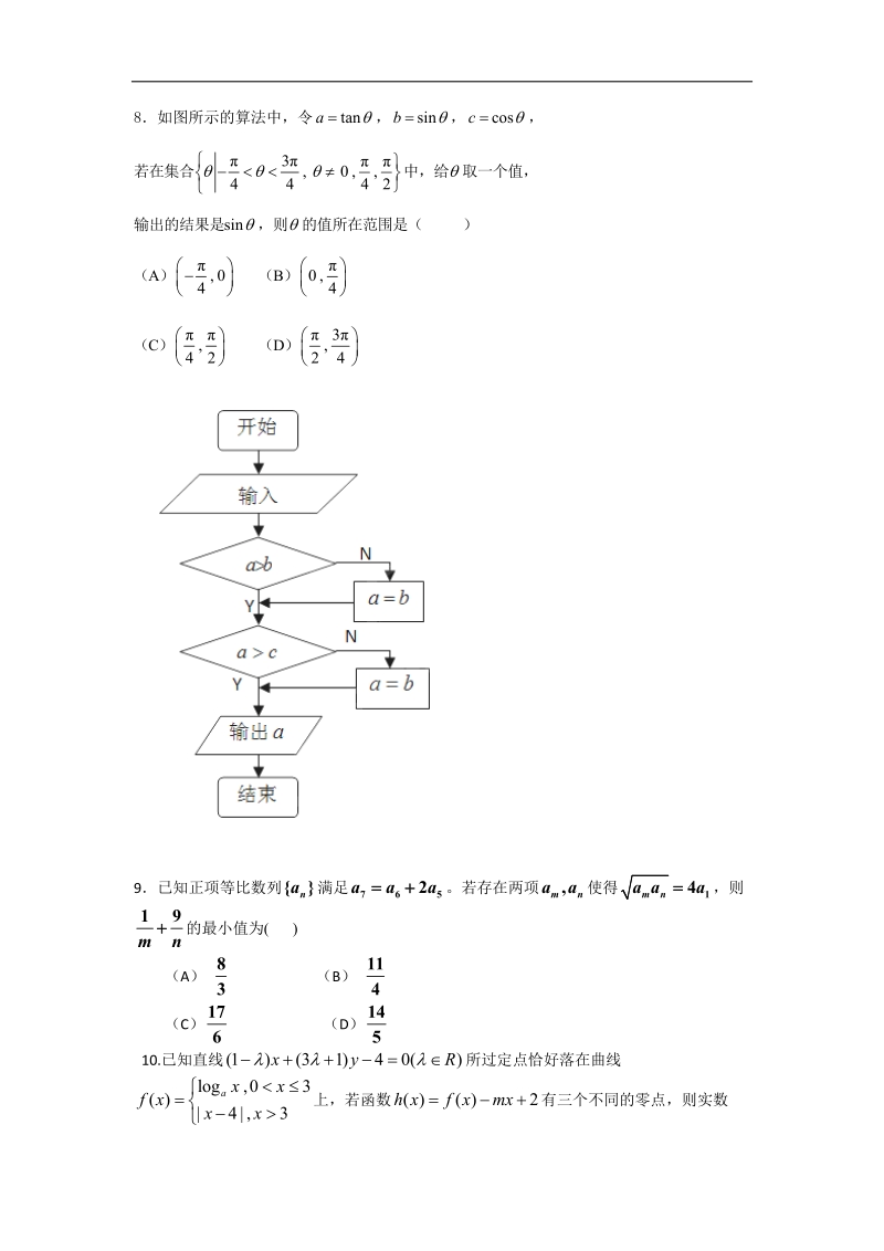 [套卷]四川省新津中学2015年高三上学期期中考试数学（文）试题.doc_第3页