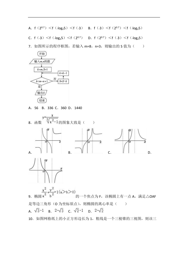 2017年福建省泉州市南安一中高三（下）期初数学试卷（文科）（解析版）.doc_第2页