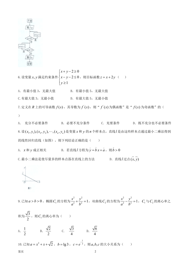 2017届贵州省贵阳市第一中学高三上学期第二次适应性考试数学（文）试题.doc_第2页