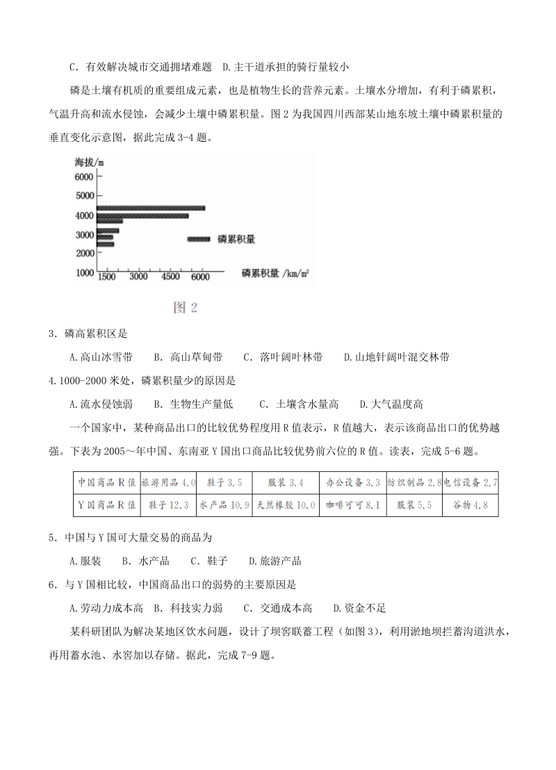 （高三地理试卷）-213-河南省洛阳市高三第二次统一考试 文综地理的.doc_第2页