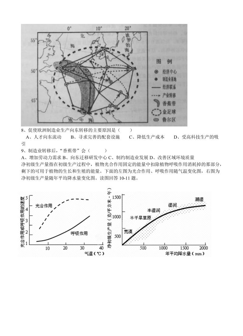 （高三地理试卷）-241-河南省三门峡市陕州中学高三上学期一练前第一次强化训练试题 地理的.doc_第3页