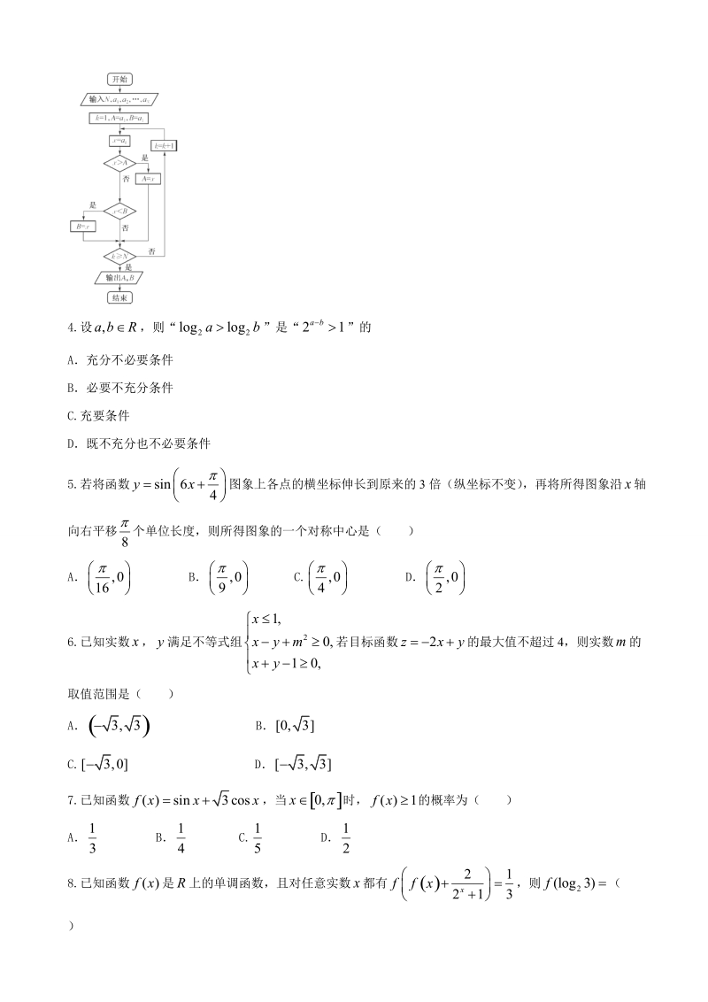 2017年河南省豫北名校联盟高三上学期精英对抗赛数学（理）试题.doc_第2页