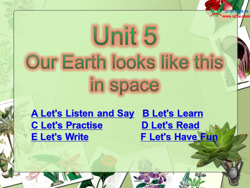 湘少版英语六年级下册unit 5 our earth looks like this in space.ppt_第1页