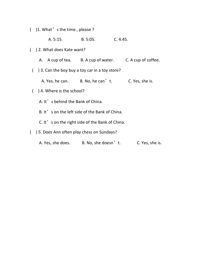 六年级下英语综合试卷听力（含听力材料）1人教（pep）.doc_第2页