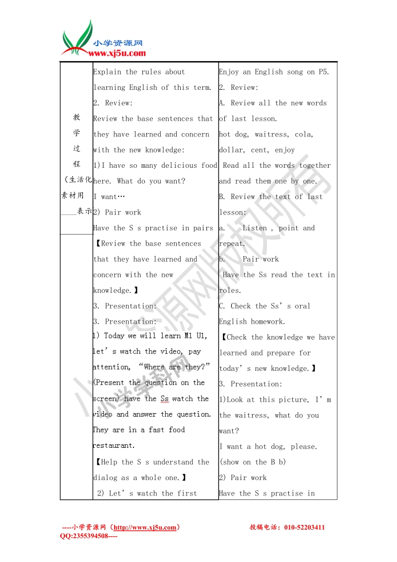 六年级下英语教案-module1 unit 1 i want a hot dog2外研社（三起）.doc_第2页