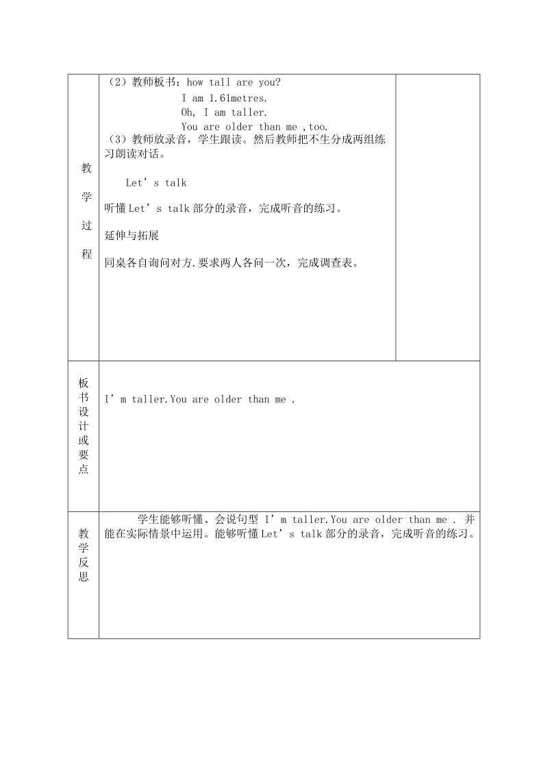 六年级下英语教案unit 1 (全)4人教（pep）.doc_第2页