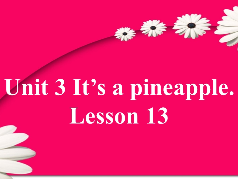 四年级上册英语课件-unit 3 it's a pineapple lesson 13- 1.ppt_第1页