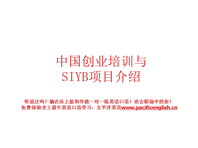 syb创业培训项目介绍(ppt)（课件）.ppt_第1页