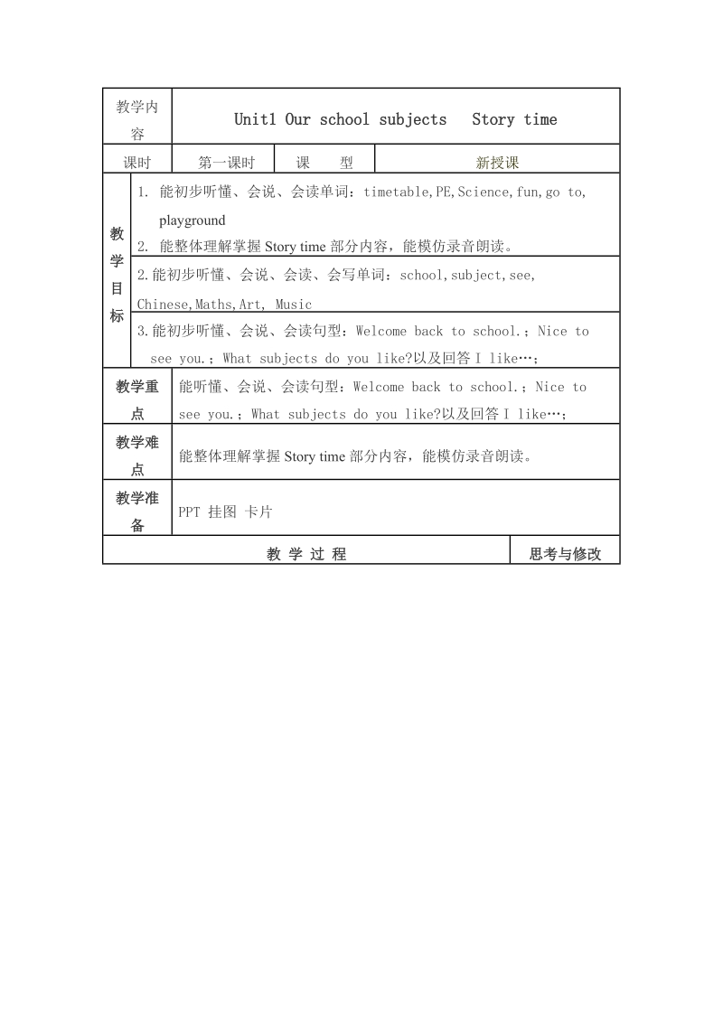 四年级下英语教案unit1+story+time教案译林版(三起).doc_第1页