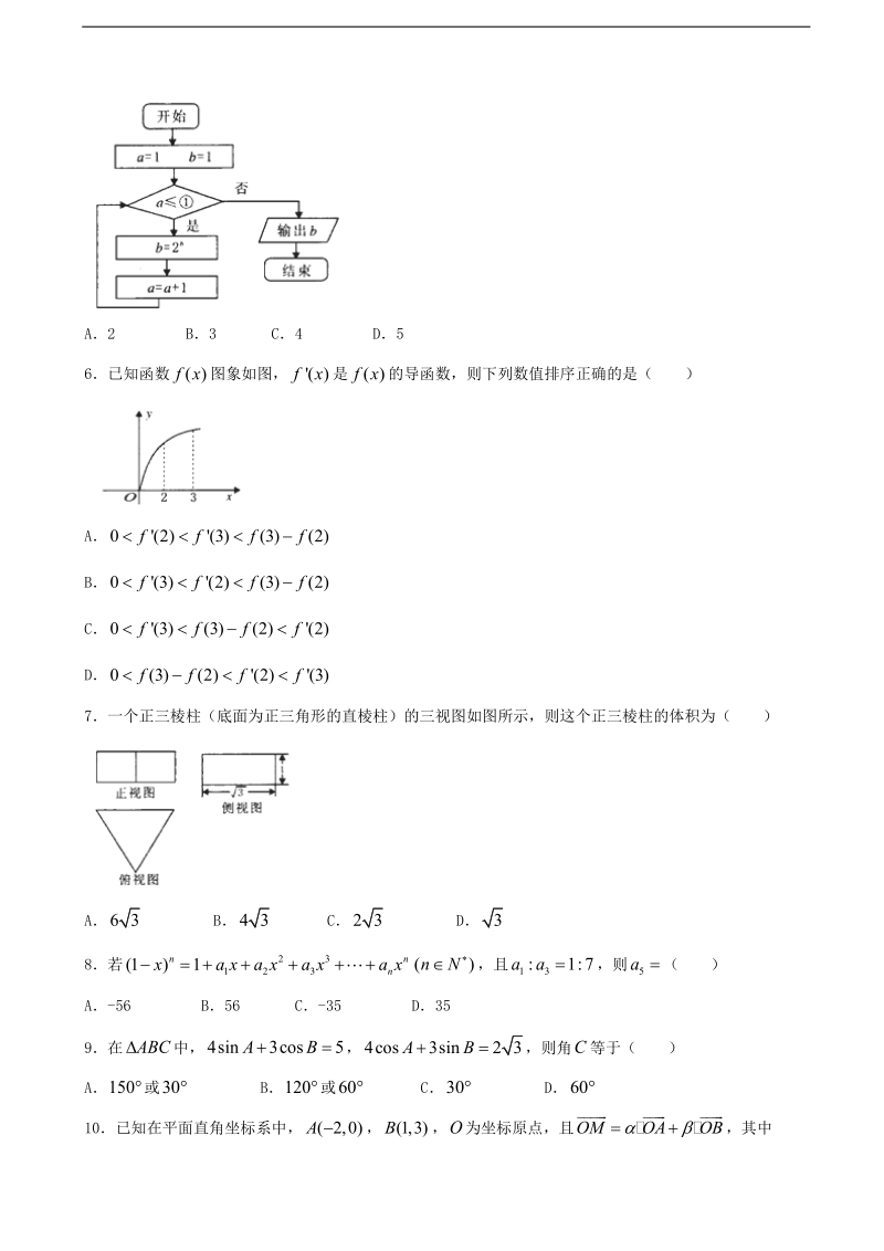 2017年四川省高第一次名校联考（广志联考）（理）数学试题.doc_第2页