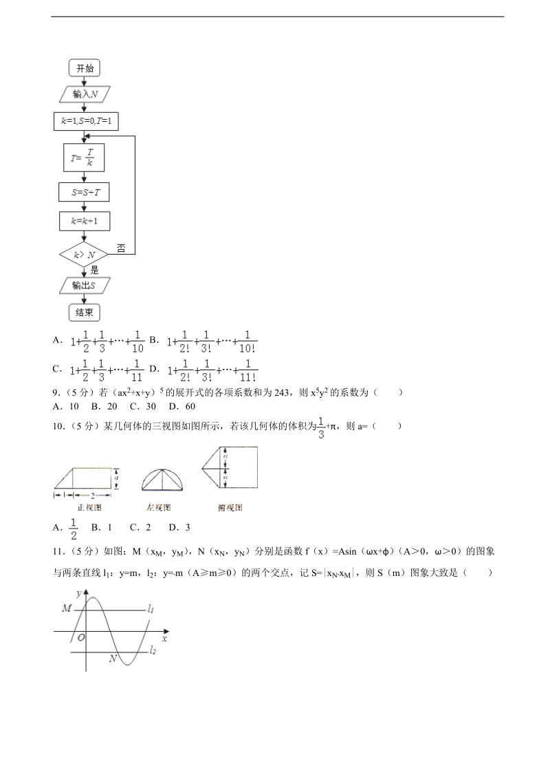 2015-2016年湖南省长沙市雨花区雅礼中学高三（下）月考数学试卷（理科）（八）（解析版）.doc_第2页