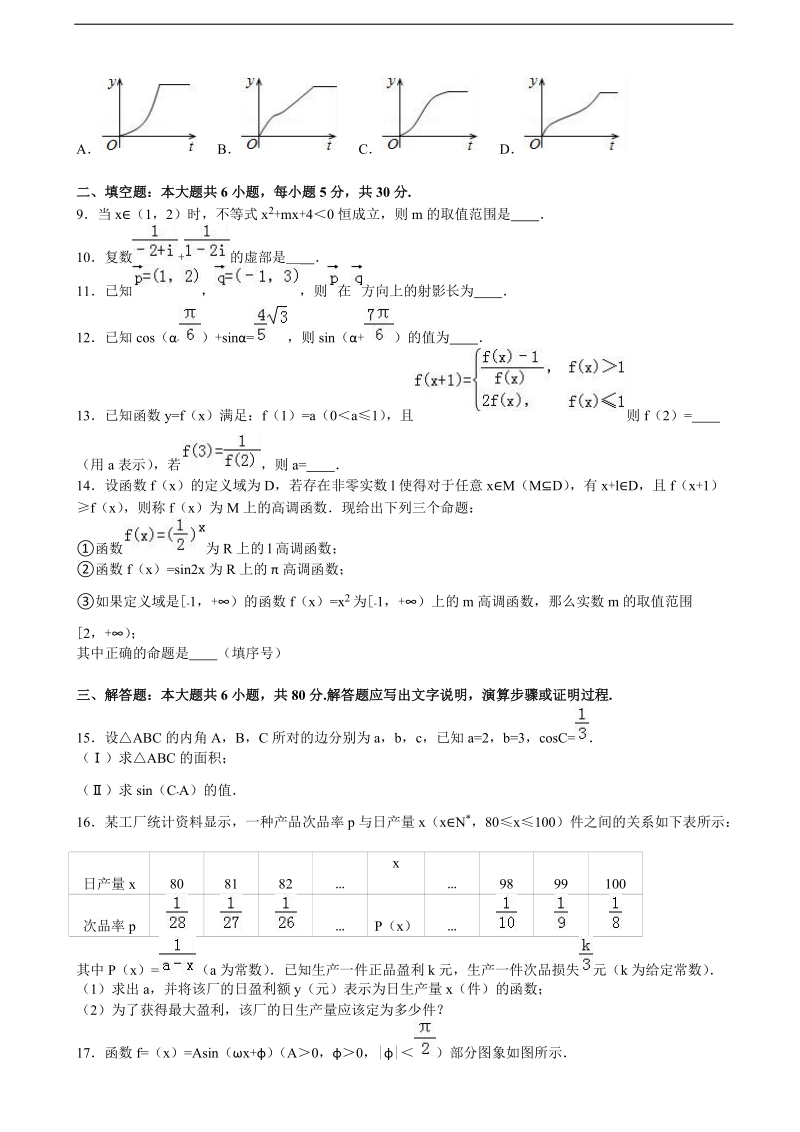 2016年北京首都师大附中育新学校高三上学期10月月考数学试卷（文科）（解析版）.doc_第2页