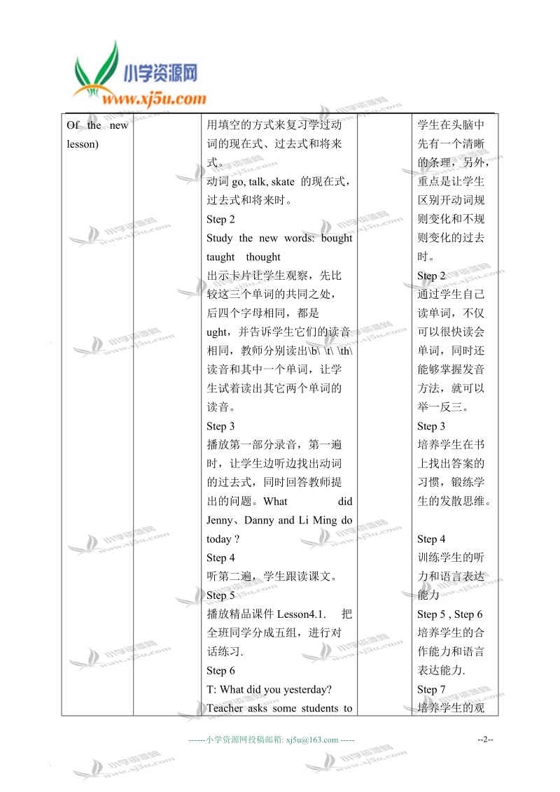 冀教版（一起）五年级英语下册教案 unit 3 lesson 20(1).doc_第2页