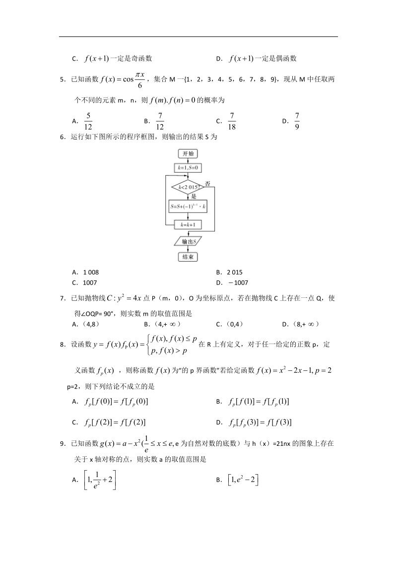 2015年湖南省高考仿真模拟  数学（理）.doc_第2页