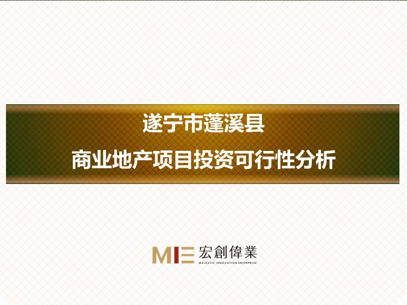 四川遂宁蓬溪县逸都城项目投资可行性分析报告（31页）.ppt_第1页