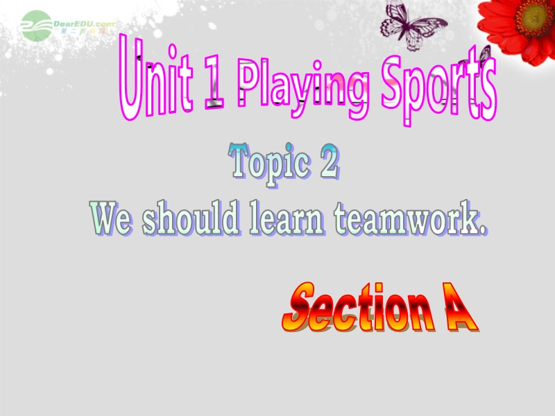 八年级英语上册 unit 1 playing sports topic 2 we should learn teamwork section a课件 （新版）仁爱版.ppt_第1页