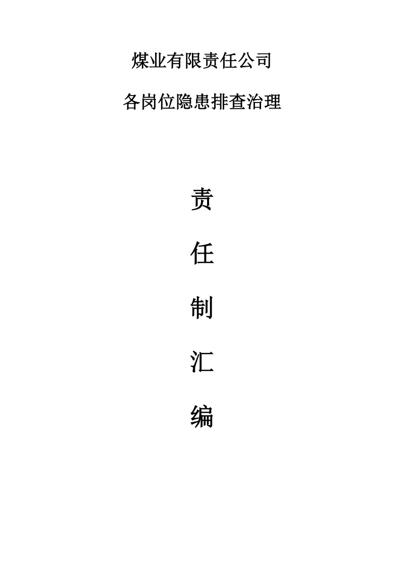 煤业各岗位事故隐患排查治理工作责任制汇编.docx_第1页