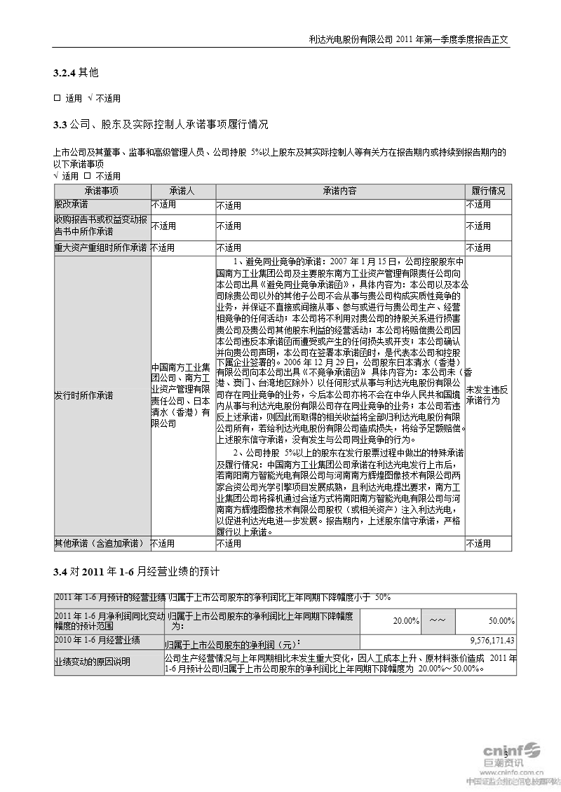 利达光电：2011年第一季度报告正文.ppt_第3页