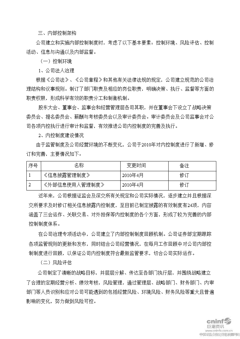 七 匹 狼：2010年度内部控制自我评价报告.ppt_第2页