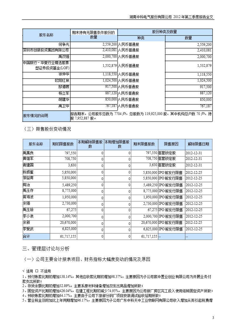 中科电气：2012年第三季度报告全文.ppt_第3页