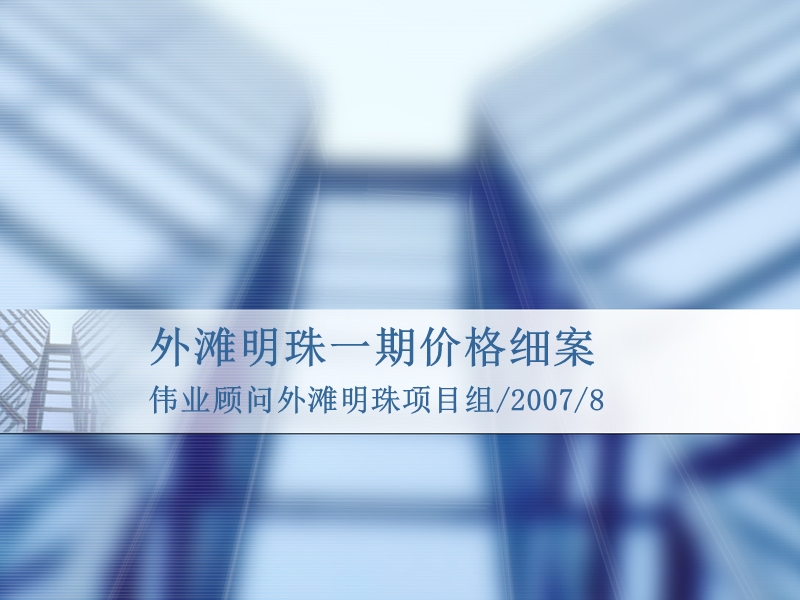 伟业顾问-上海外滩明珠一期地产项目价格细案-26ppt.ppt_第1页