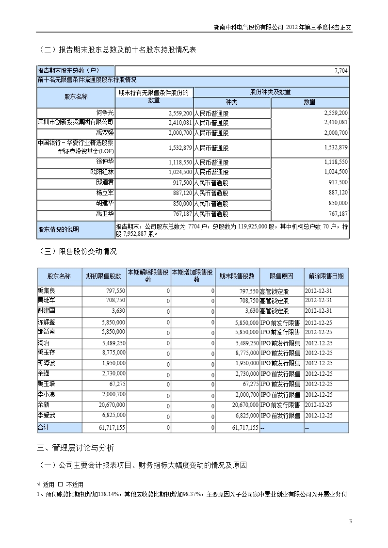 中科电气：2012年第三季度报告正文.ppt_第3页