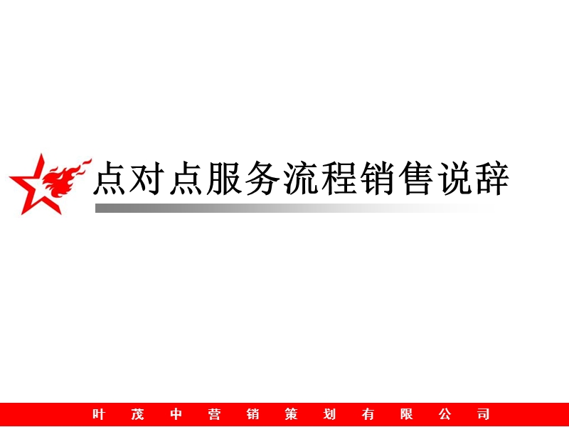 叶茂中策划：点对点服务流程销售说辞.ppt_第1页