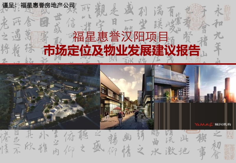 福星惠誉汉阳项目市场定位及物业发展建议报告.ppt_第1页