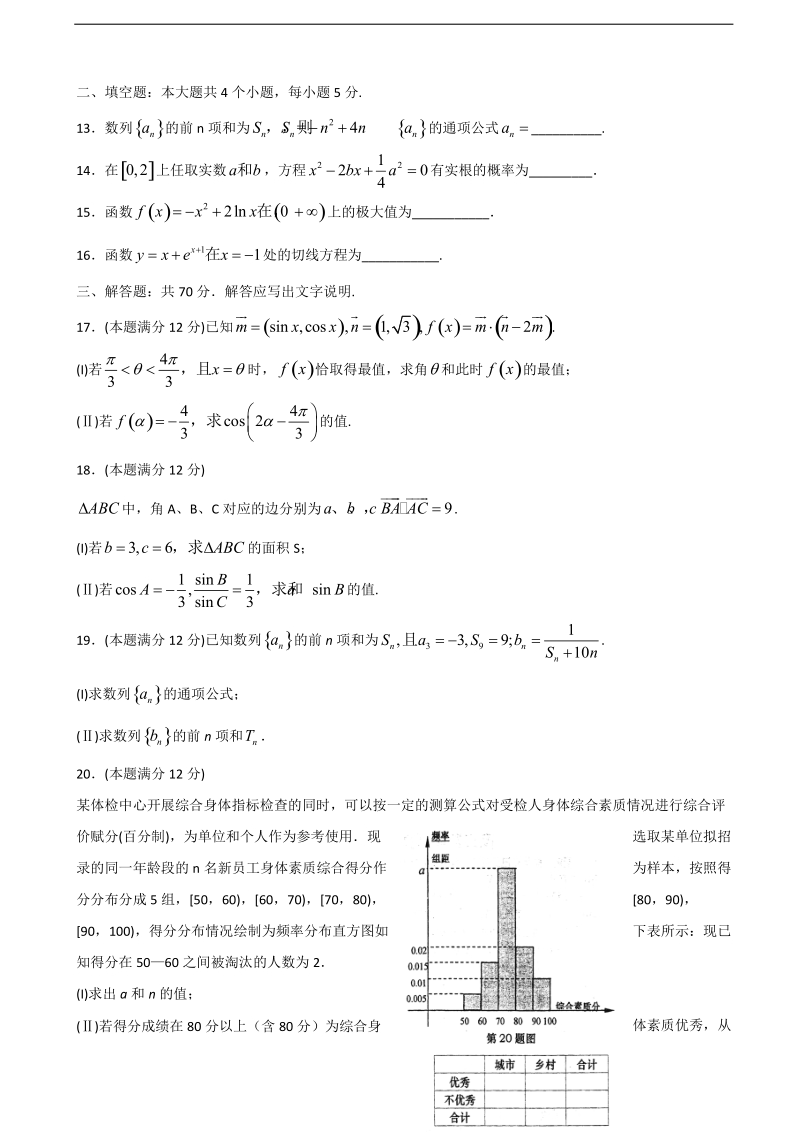 2018学年山东省青岛市城阳区高三上学期期中学分认定考试 数学（文）.doc_第3页