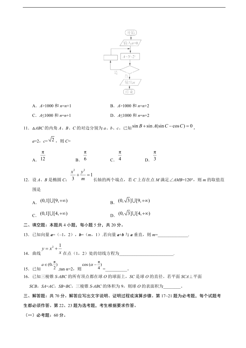 2018年河北省巨鹿县二中高三上学期期中考试数学（文）试卷.doc_第3页