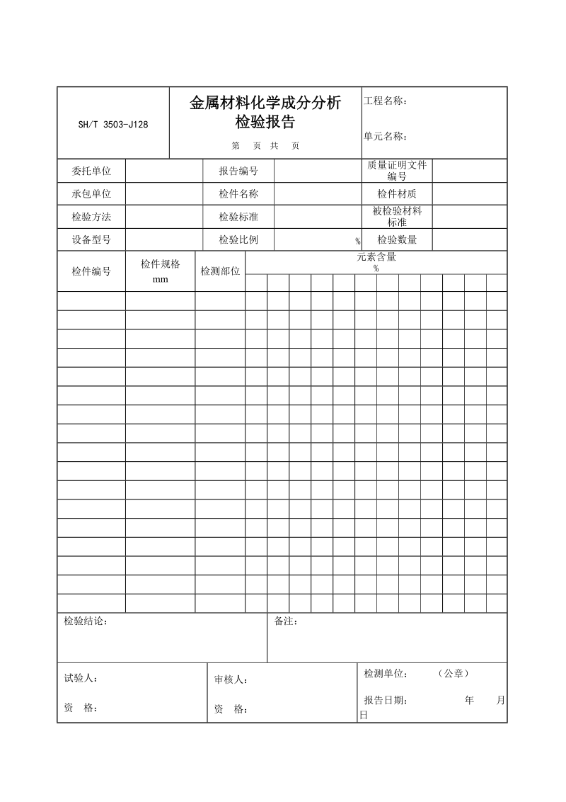 3503-J128金属材料化学成分分析检验报告.doc_第1页