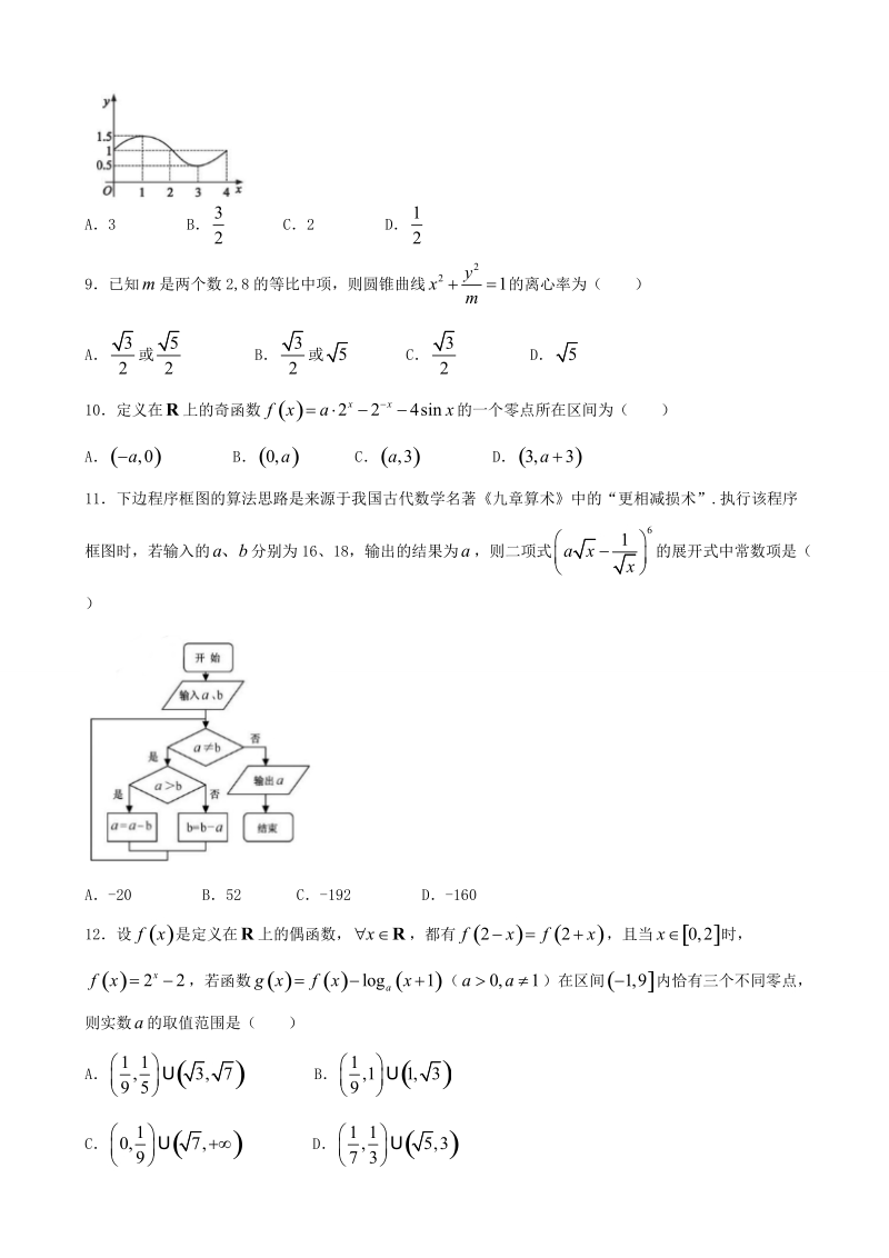 2018年贵州省遵义市高三上学期第二次联考数学（理）试题.doc_第2页