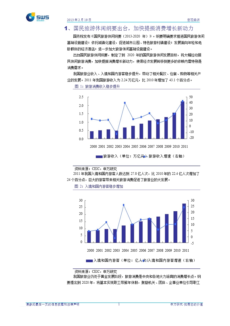 宏观日报：国民旅游休闲纲要出台，加快提振消费增长新动力-130219.ppt_第2页